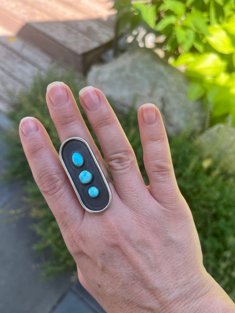 OOAK: Turquoise Statement Ring - Size 7