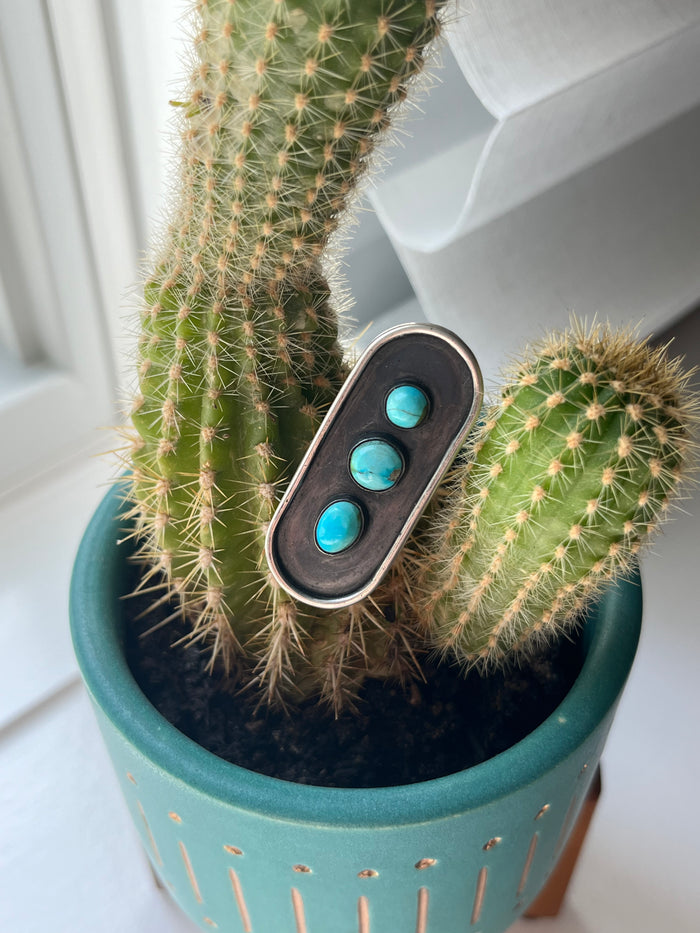 OOAK: Turquoise Statement Ring - Size 7