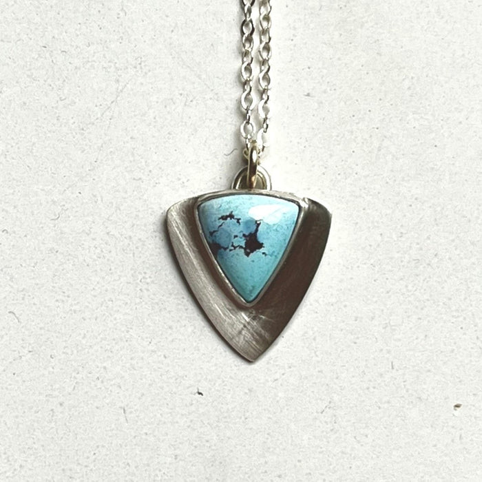 OOAK Triangle Sky Blue Turquoise Necklace