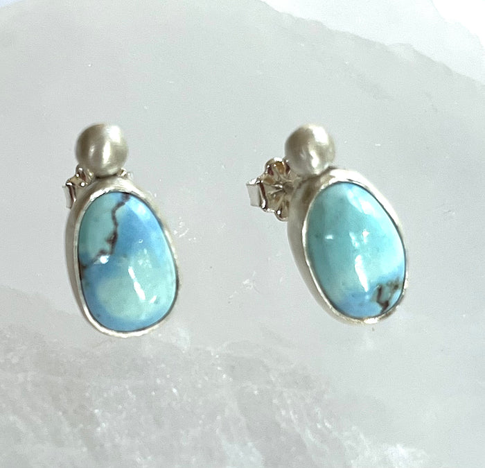 OOAK: Chinese Turquoise Post Earrings