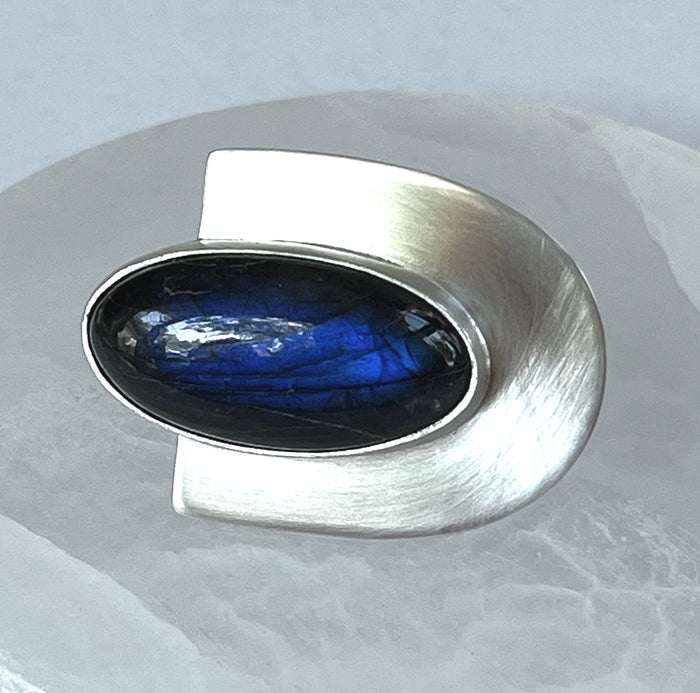 OOAK: Oval Labradorite Ring - Size 9