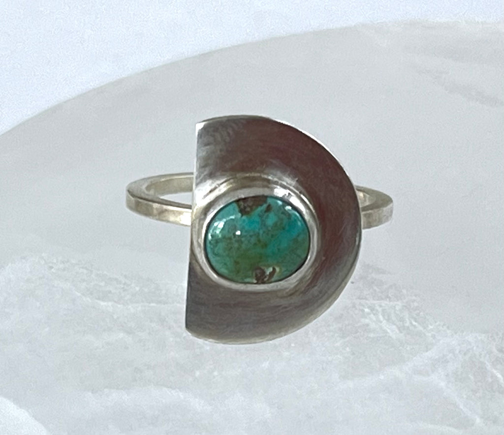 OOAK: Bamboo Turquoise Ring - Size 8