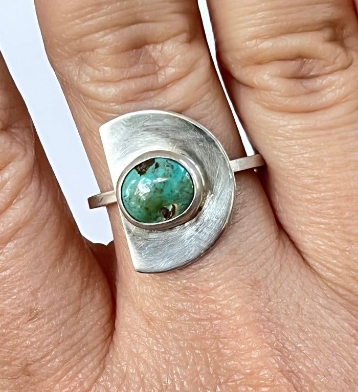 OOAK: Bamboo Turquoise Ring - Size 8