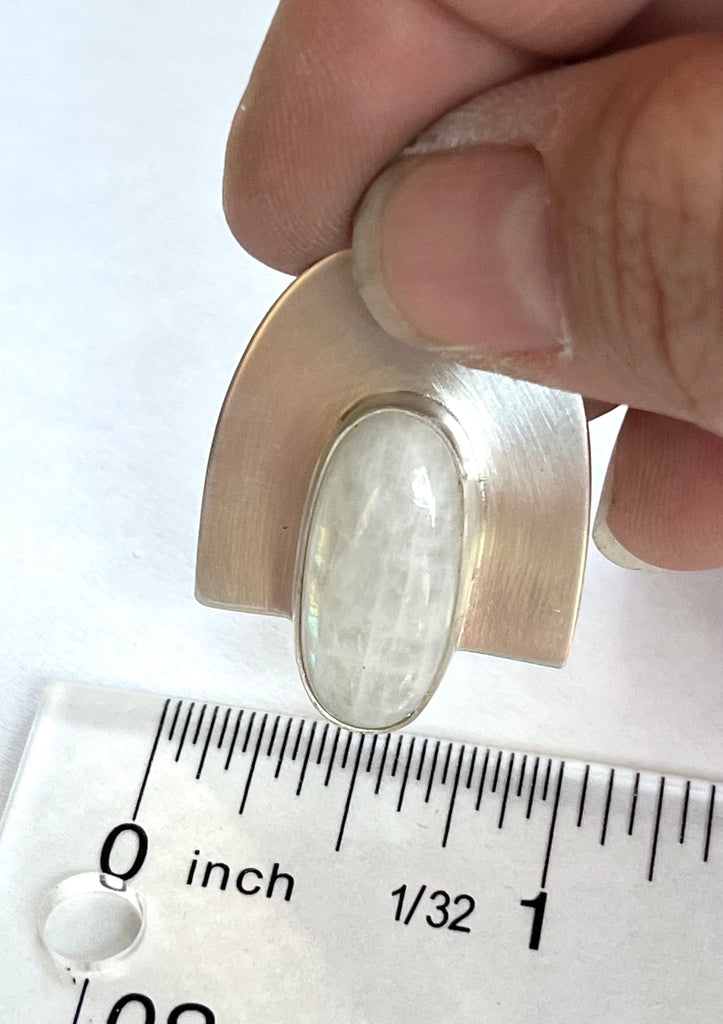 OOAK: Oval Moonstone Ring - Size 8