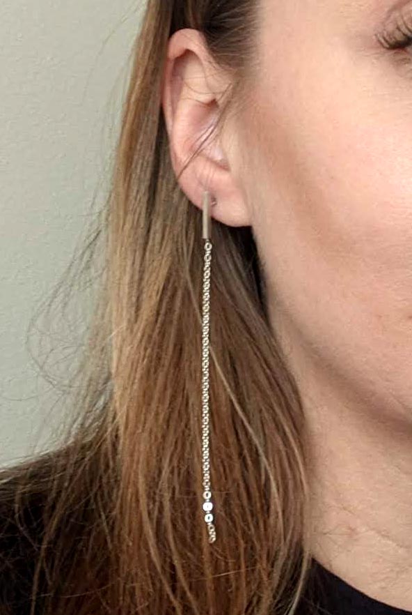 Attractive Chain Silver Earring | Ghungroo Hanging Silver Dangler - Earrings,  Jewellery - FOLKWAYS